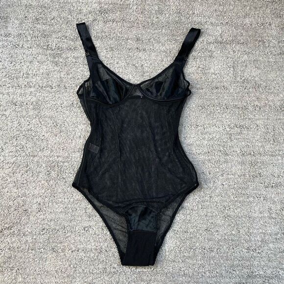 Stella McCartney Women’s Mesh Black Sheer Body Suit - Picture 1 of 7